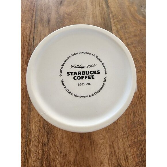 2006 Starbucks Red Tall Holiday Christmas Coffee Cup Mug w/ Christmas Scene - Picture 5 of 5